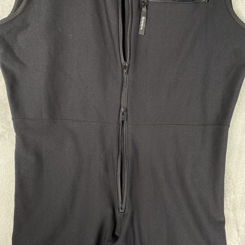 SIMMS Bibs Mens Sz XL Black Fleece Midlayer Fly Fishing Under Wader Base Stirrup - Picture 4 of 16